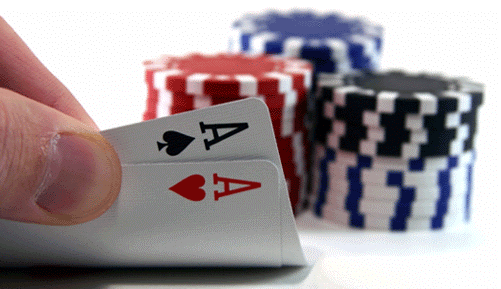 Покер Игра Тузы Фишки - Онлайн Покер Натсы Хорошая Рука Выигрыш Деньги Удача Большая Стака