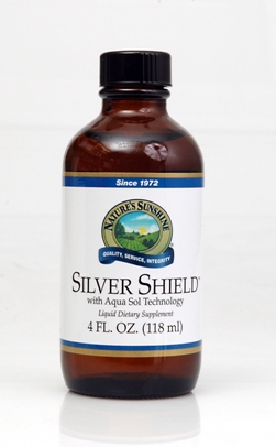 Colloidal Silver Shield - Natural Antibiotics Candida Nature's Sunshine Health Products - NSP Nutritional Supplements Dietary Natures Support Immune System PPM Silver Guard Bottle